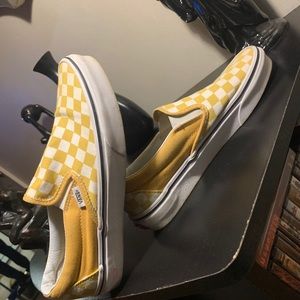 Yellow check board vans